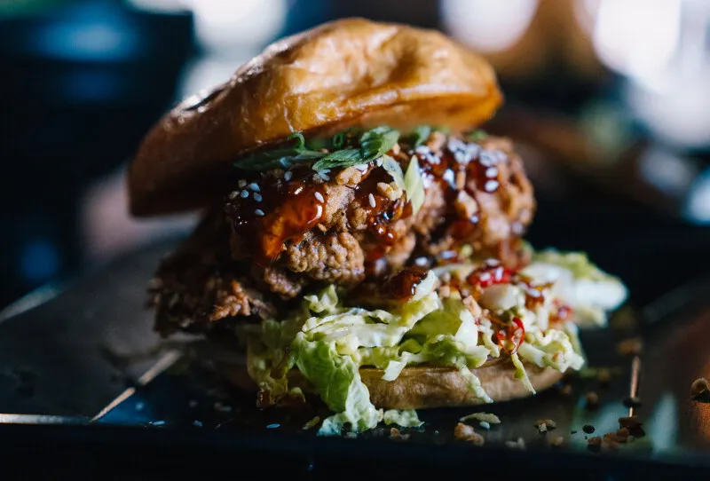 Crispy Fried Korean Chicken Sandwich